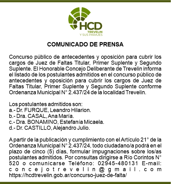comunicado de prensa